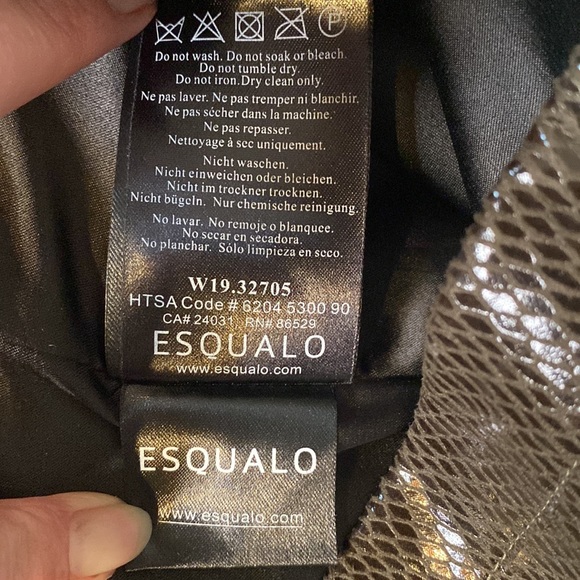 ESQUALO Olive Green/Brown Snake Skin Pattern Mini Skirt-Women’s Sz 6 - Picture 10 of 11